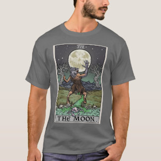 Camiseta La carta de la luna Tarot Gótica Halloween Werewol
