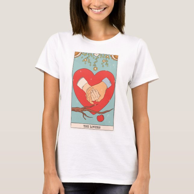 Camiseta La carta de los amantes del tarot es la moderna ca (Anverso)