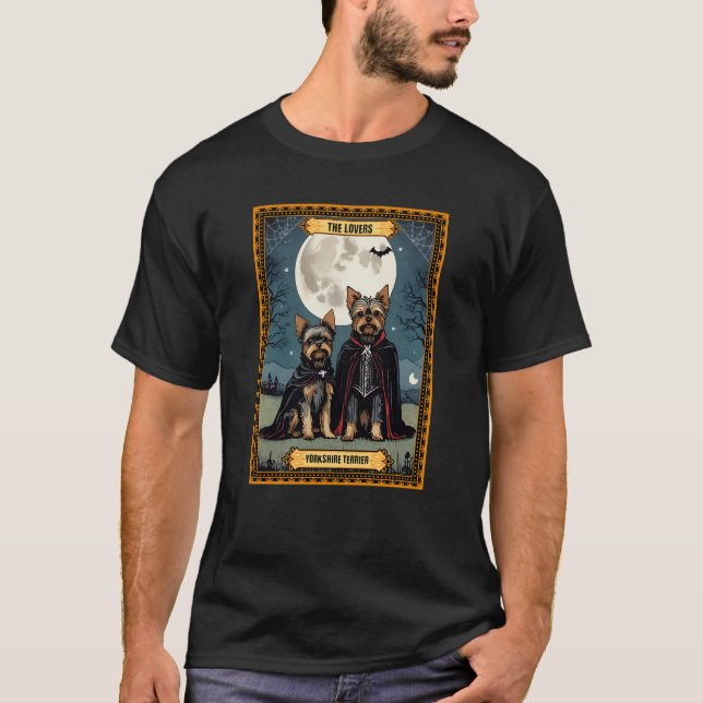 Camiseta La carta de tarot de Halloween de los amantes de Y (Anverso)