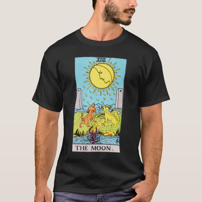 Camiseta La carta de tarot de la luna de la casa del piloto (Anverso)