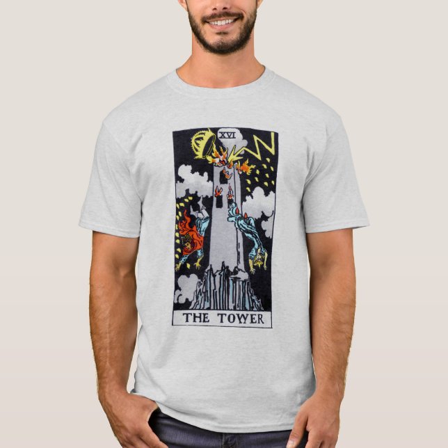 Camiseta La carta de tarot de la torre (Anverso)