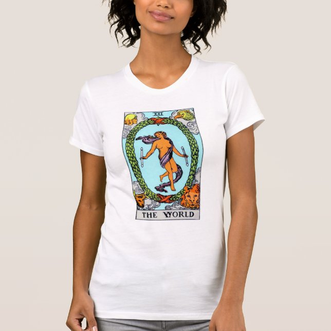 Camiseta La carta de tarot del mundo (Anverso)