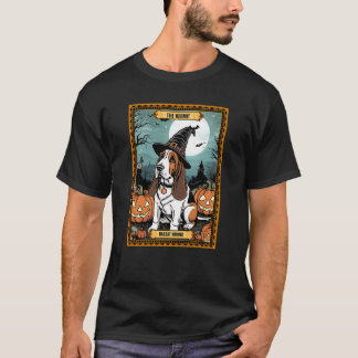 Camiseta La carta del tarot de Halloween del Basset Hound e