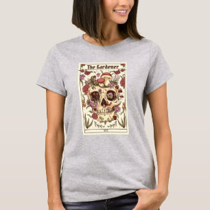 Camiseta La carta del tarot de la calavera del jardinero