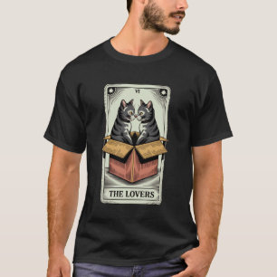 Camiseta La carta del tarot de Los Amantes Gatos Acurrucado