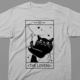 Camiseta La carta del tarot del gato de Los Amantes