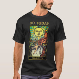 Camiseta La carta del tarot del Sol Cumpleaños 30 negro Uni