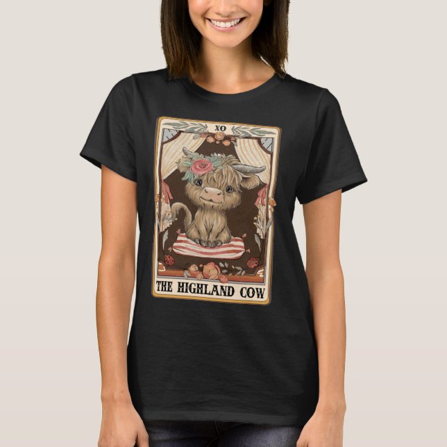 Camiseta La carta Highland Cow Tarot Cow Mom Western Life W (Anverso)