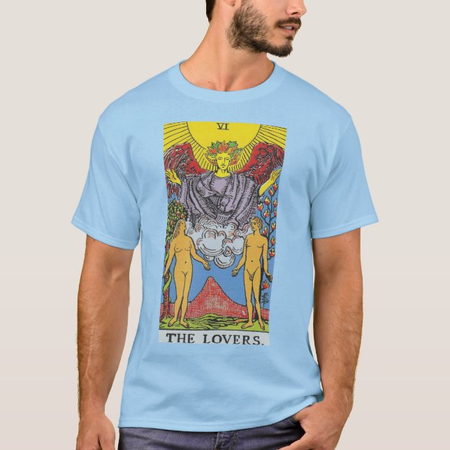 Camiseta La carta Tarot de los amantes que leen (Anverso)