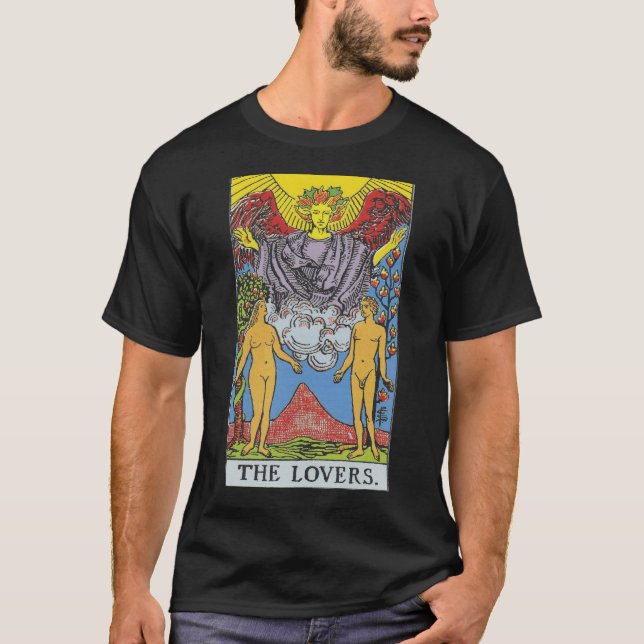 Camiseta La carta Tarot de los amantes que leen (Anverso)