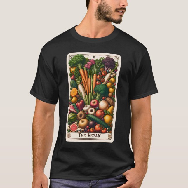 Camiseta La carta Vegan Tarot Lover vegetal vegetal vegetar (Anverso)