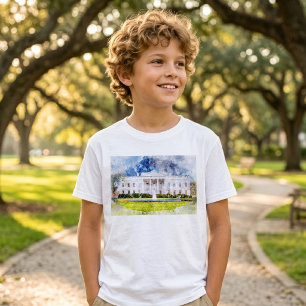 Camiseta La Casa Blanca en Washington DC Acuarela