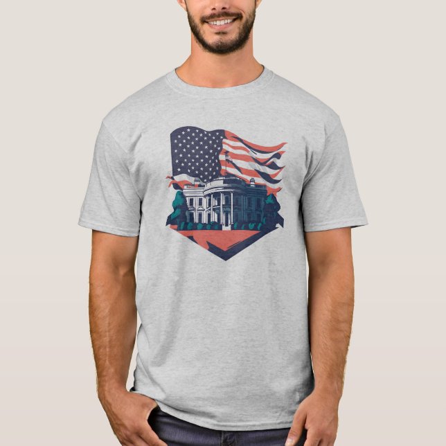 Camiseta La Casa Blanca Patriótica, Retro (Anverso)