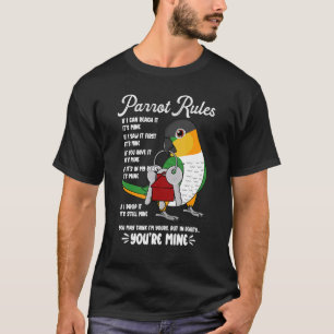 Camiseta La casa de loros gobierna mi Caique de cabeza negr