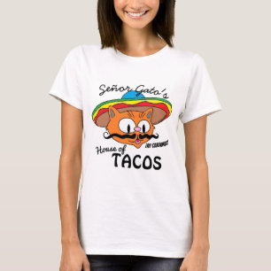 Camiseta La Casa de Tacos del Señor Gato Gato de Dibujos An