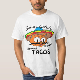 Camiseta La Casa de Tacos del Señor Gato Gato de Dibujos An