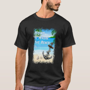 Camiseta La Casa Es Donde La Playa Es De Estilo Náutico