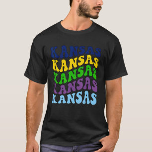 Camiseta La casa estatal Retro Groovy Kansas me encanta la