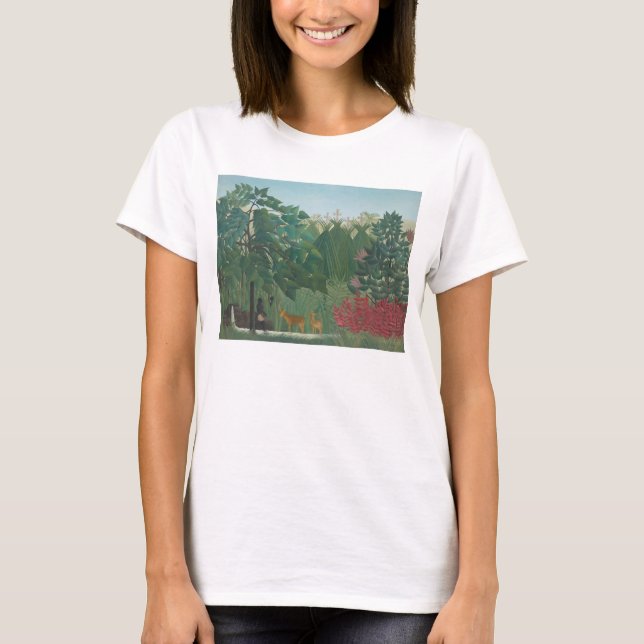 Camiseta La cascada de Henri Rousseau, Bella Artes de la ép (Anverso)