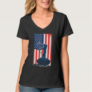 Camiseta La caza de ballenas con la bandera estadounidense