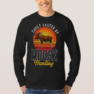 Camiseta La Caza De Hombres Fácilmente Emocionada Por Moos