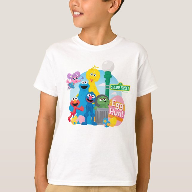 Camiseta La caza de huevos de Semana Santa de Plaza Sésamo (Anverso)