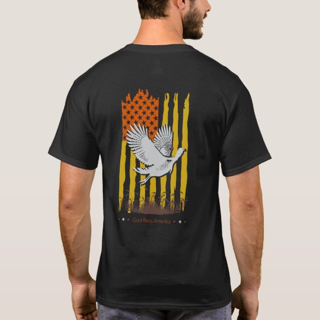 Camiseta La caza deportiva de Acción de Gracias de la bande (Reverso)