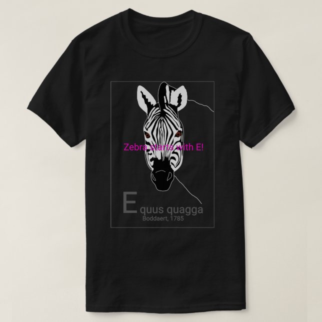Camiseta La cebra empieza con E (Diseño del anverso)