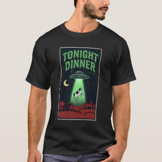 Camiseta La cena de esta noche: Abducción de vaca por ovni