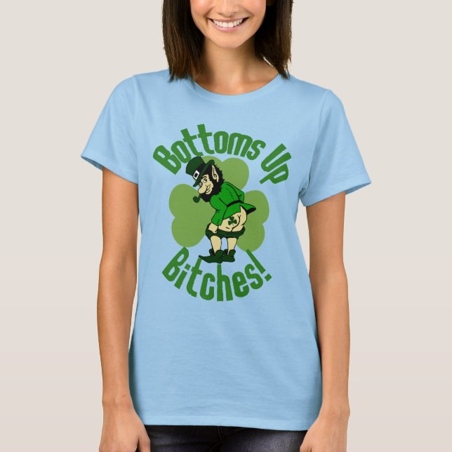 Camiseta ¡La Cerveza Bottoms Up Leprechauns! (Anverso)