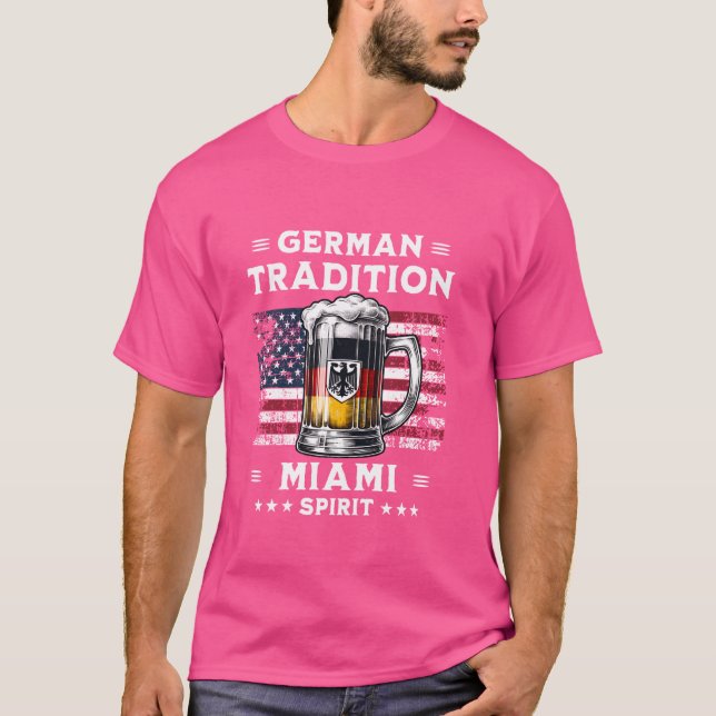 Camiseta La cerveza de Miami que bebe la bandera norteameri (Anverso)
