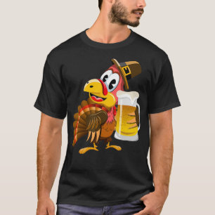 Camiseta La cerveza divertida de Acción de Gracias Turquía