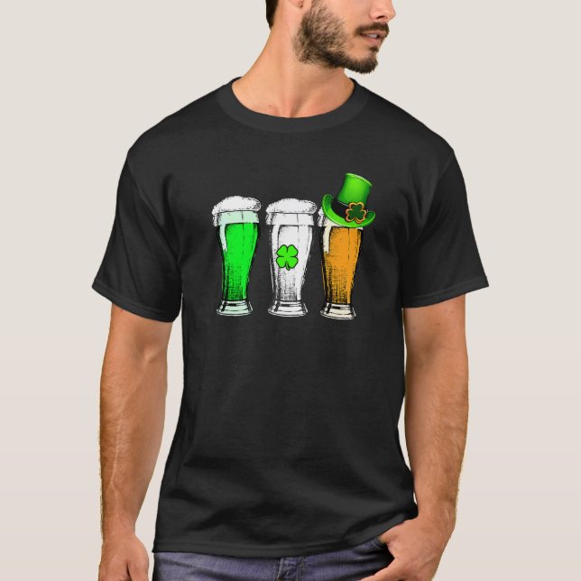 Camiseta La cerveza irlandesa ama la bandera de Irlanda St  (Anverso)