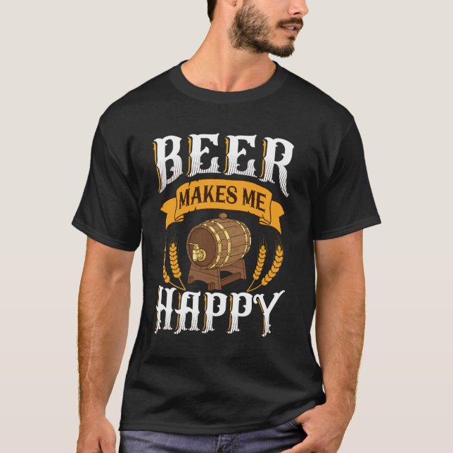 Camiseta La cerveza me hace feliz (Anverso)
