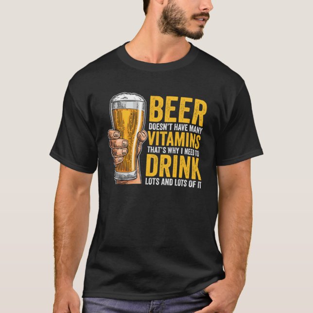 Camiseta La cerveza no tiene muchas vitaminas (Anverso)