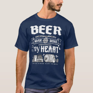 Camiseta La cerveza nunca me rompió el corazón citas gracio