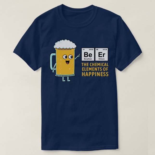CAMISETA LA CERVEZA QUÍMICA DE LA FELICIDAD (Diseño del anverso)