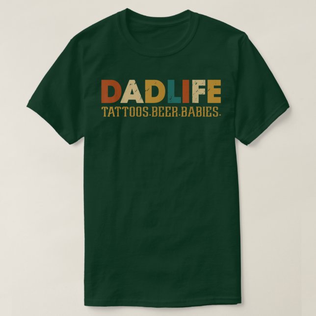 Camiseta La cerveza Tattoos bebe bebe papá el tatuaje del D (Diseño del anverso)