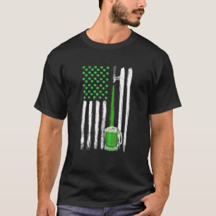 Camiseta La cerveza verde, la bandera estadounidense iriza