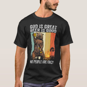 Camiseta La Cerveza Vintage Es Buena Y La Gente Está Loca G