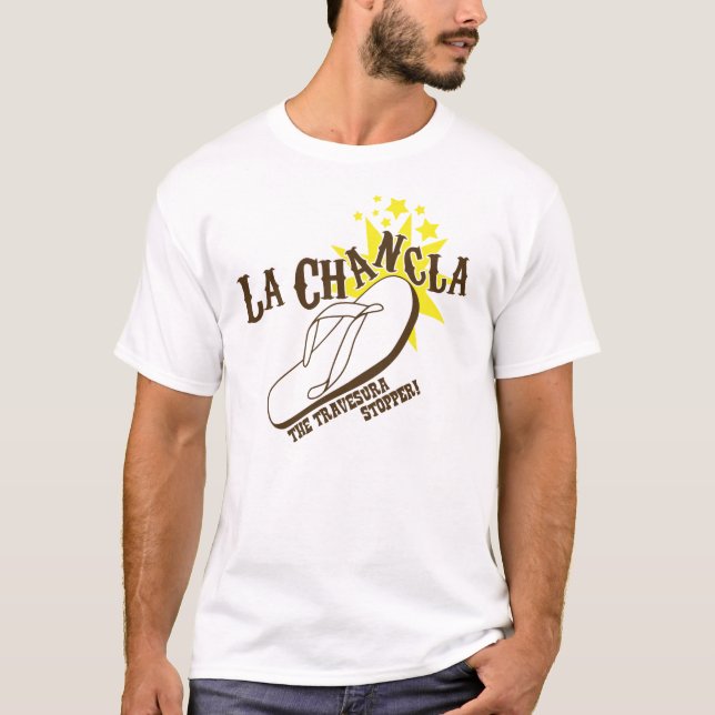 Camiseta La Chancla el mexicano divertido del tapón de (Anverso)