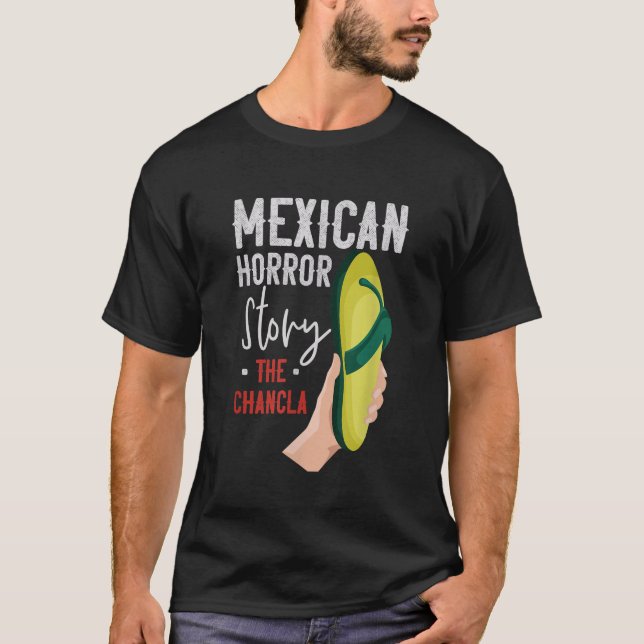 Camiseta La Chancla Funny historia de horror en Halloween m (Anverso)