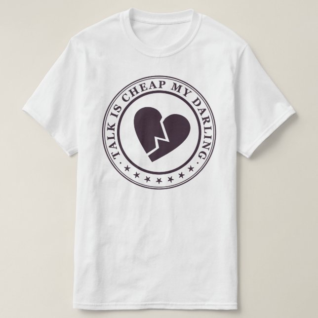 Camiseta la charla es barata (Diseño del anverso)