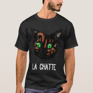Camiseta La Chatte, estudiante de gato francés de 16 bits e