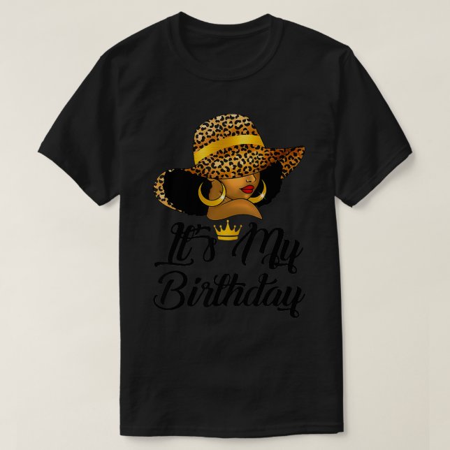 Camiseta La Chica afroamericana es mi negro cumpleaños (Diseño del anverso)
