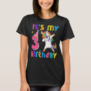 Camiseta La chica de cumpleaños de niños Unicorn 3 años de 