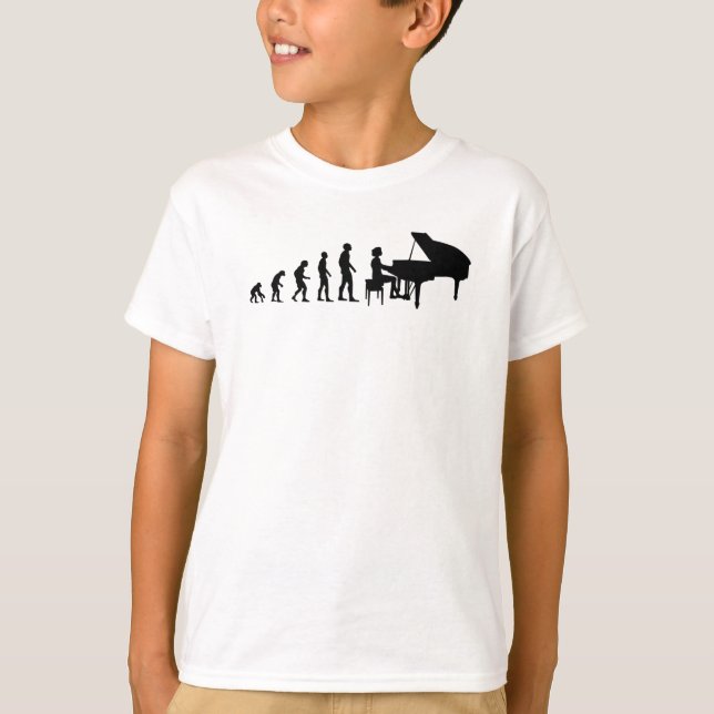 Camiseta La Chicas pianista de la evolución del pianista (Anverso)