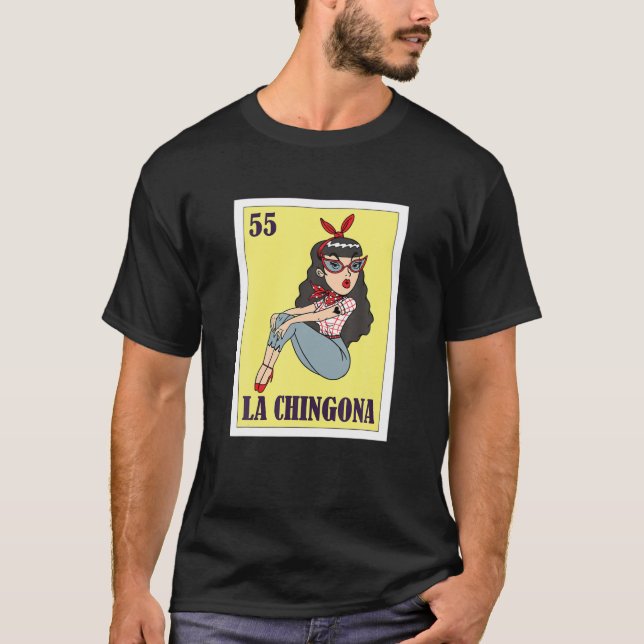 Camiseta La Chingona Mexican Lottery, Bingo Card Game (Anverso)