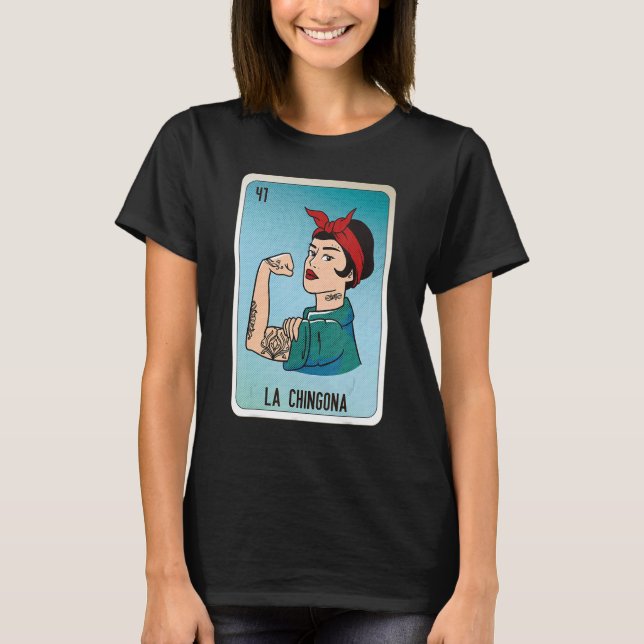 Camiseta La Chingona Mexican Slang Lottery Bingo Cards (Anverso)