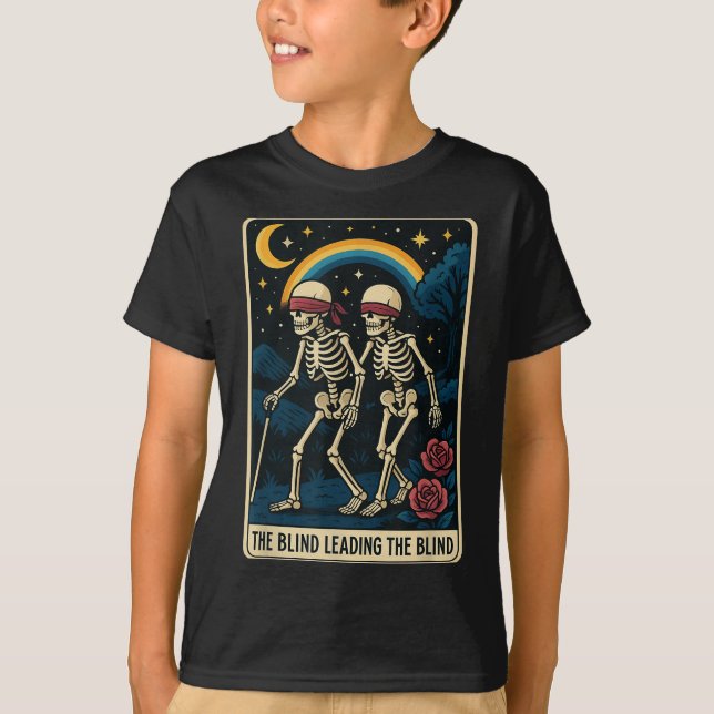 Camiseta La Ciega Que Lleva A La Célula De La Tarjeta Tarot (Anverso)